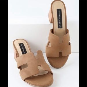 Steven by Steve madden forever camel suede slides